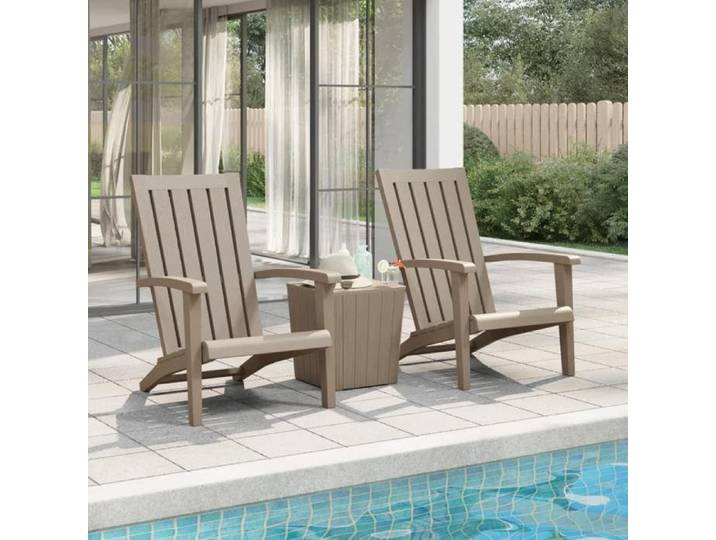 Chaises ergonomiques - Magnifique Chaises modernes de jardin et terrasse Adirondack 2 PCS marron clair PP 63x85x93cm 4030