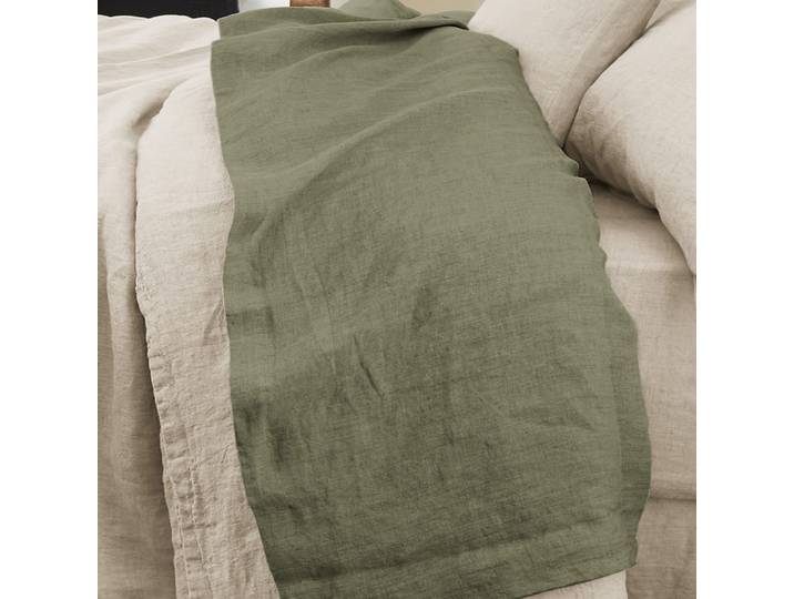 Drap plat lin français unie 270x300 cm