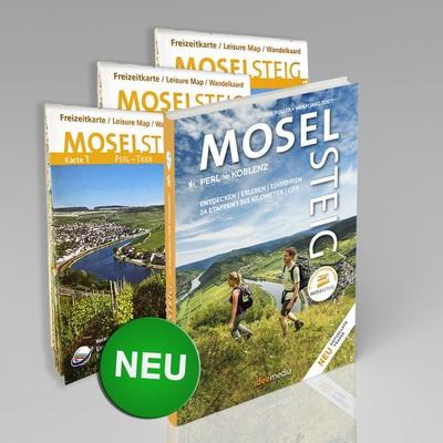 Moselsteig - PremiumSet. Offizieller Wanderführer 2026 mit drei Karten 1:25000, GPS-Daten, Höhenprofile, Online-Anbindung 'Scan to go'.; Taschenbuch