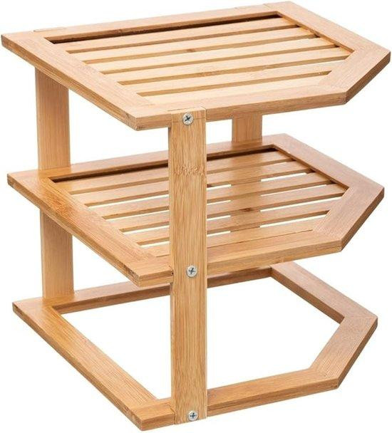 WAN Hoekrek van bamboe voor de keuken, naturel