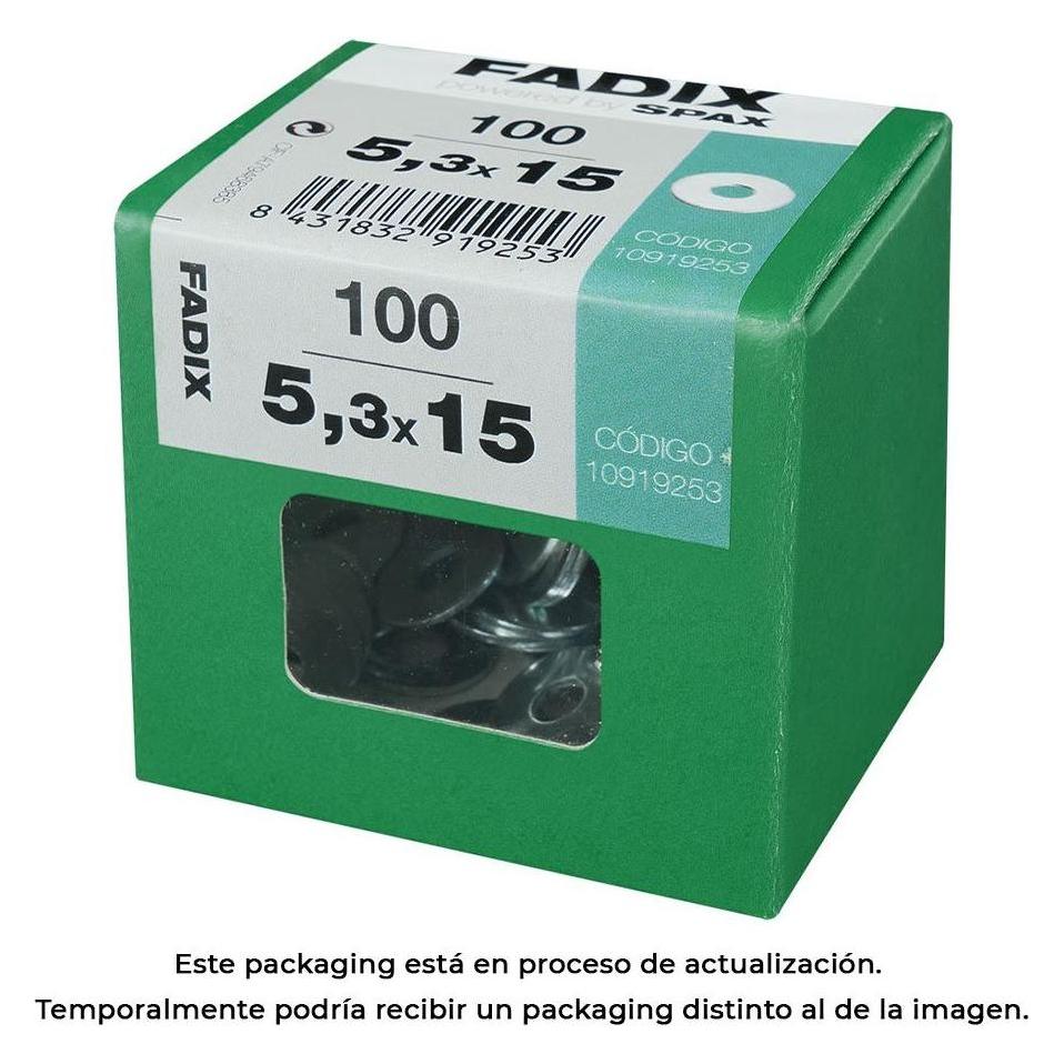 Fadix Schachtel l 100 Stück. breite Zink-Unterlegscheibe 5,3x15mm (49403533)