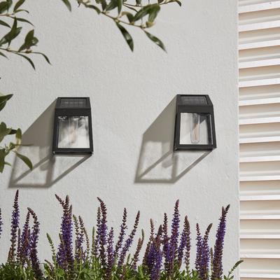 Außen-Wandleuchte LUXFORM "Solar-Wandleuchte - Vigo - LED - 3 Stück", schwarz, 3 Stk., Leuchten, Solarbetrieben