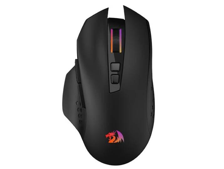 Redragon M656 MAX 3 modi gaming muis, 10.000 dpi oplaadbare gaming muis met 5 dpi-niveaus, 7 macrotoetsen, RGB-achtergrondverlichting & professionele softwareondersteuning voor pc/Mac/laptop