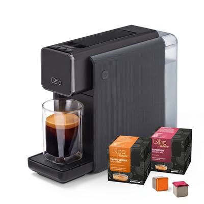 Tchibo Qbo ONE Premium Kapselmaschine inkl. 16 Qbo Kaffeekapseln, Soft Black