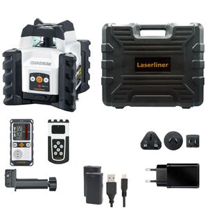 Laserliner Rotationslaser 053.500A, Quadrum Compact 210S Set, Roter 360 Grad Laser, Arbeitsbereich bis 200m