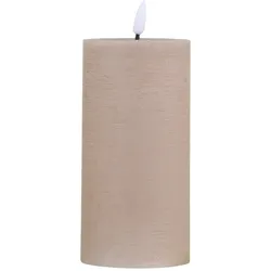 Chic Antique LED Stumpenkerze inkl. Batterien, H15/D7,5 cm, leinen