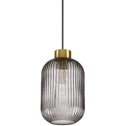 Ideal Lux Pendelleuchte MINT-1, Ø 14cm, E27, Rauchglas / Messing satin IDEA-237442