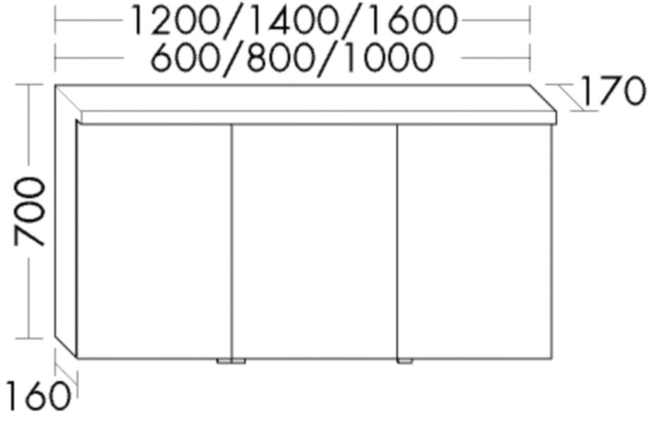 Burgbad Spiegelschrank Lin20 Acryl/Lack Matt 700x1200x170 Grau Hochglanz, SPQK120RF5364 SPQK120RF5364