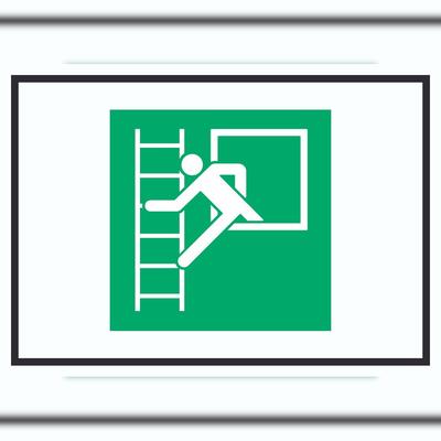 HB-Druck Notausstieg mit Fluchtleiter Symbol A4 (210x297mm) Schild