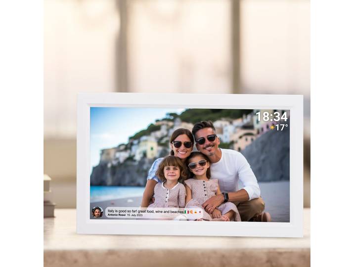Digitaler Bilderrahmen 15.6 Full HD IPS Touchscreen, 16GB, 1920x1080 Pixel, weiss