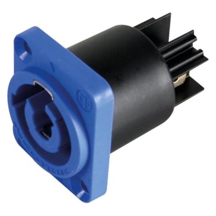 Neutrik - Powercon, 3-Poliger Chassisstecker, Blau, Spannungsführend / Netzeingang (NAC3MPA)
