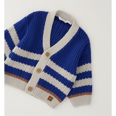 Cardigan MINIBANDA "BABY BOY KNITWEAR", Jungen, Gr. 92, blau (royal), 80% Baumwolle, 20% Wolle, Strickjacken