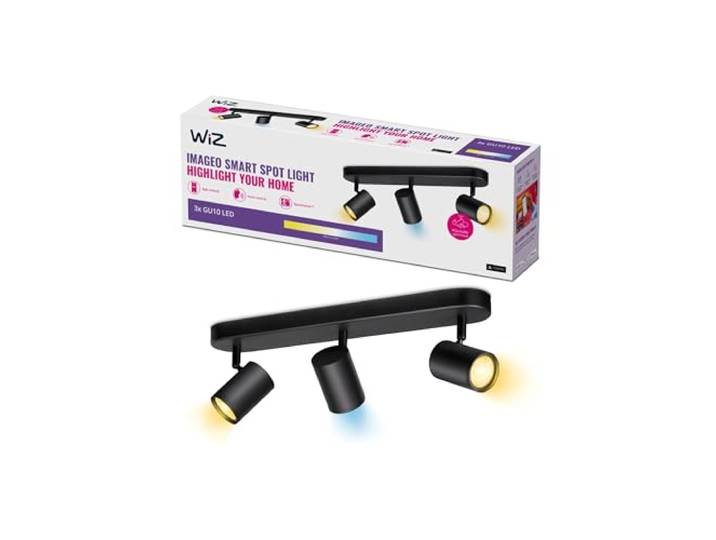 WiZ Spots LED connecté Wi-Fi IMAGEO noir 3x5W\, 2700-6500K\, Nuances de Blanc\, fonctionne avec Alexa\, Google Assistant et Apple HomeKit