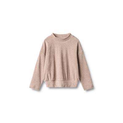 Sweater WHEAT "WHEAT Sweatshirt Barbro", Mädchen, Gr. 110, beige (melange rose), 100% Baumwolle, bedruckt, Rundhals, Sweatshirts Sweater