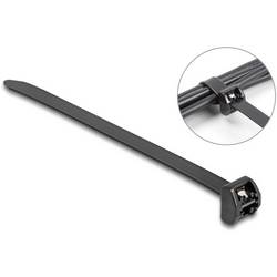 Delock 19726 Kabelbinder mit Stahlzunge 203 mm 12.7 mm Schwarz mit Metallzunge, hohe Zugfestigkeit, UV-stabilisiert 10 St.