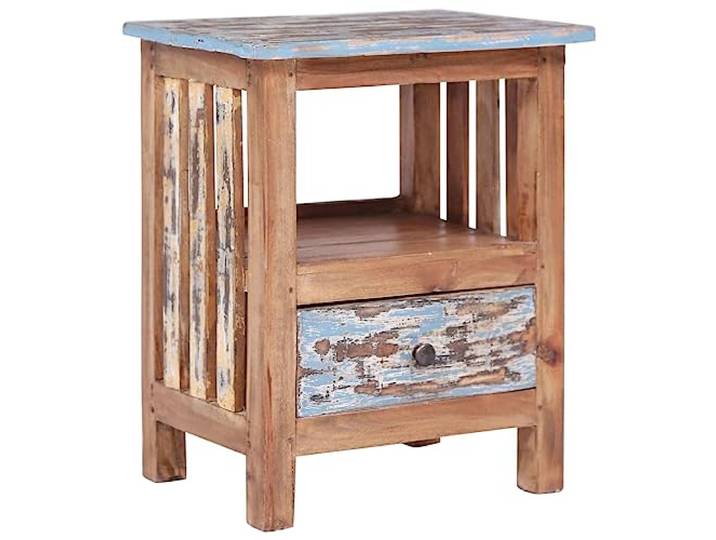 GHVBNMF Nachttisch Holz 41x30x50 cm Massivholz Beistelltisch Schublade Kompakter Beistelltisch aus Mahagoni Massivholz mit Schublade fuer Schlafzimmer und Wohnzimmer Handgefertigtes Unikat.