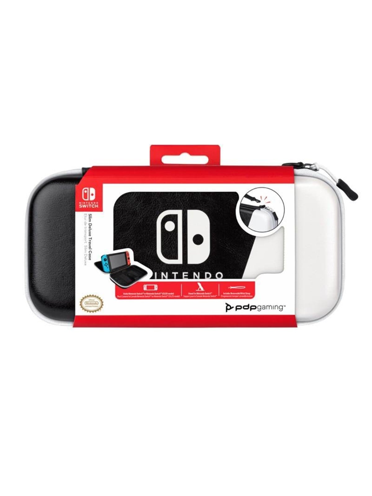 PDP Slim Deluxe Travel Case - Black/White - Miscellaneous Bag - Nintendo Switch