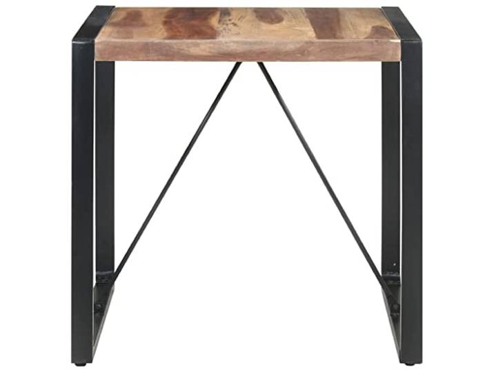KGHERMDF Esstisch 80x80x75 cm Massivholz Akazienholz Industrie-Stil, Pulverbeschichtete Stahlbeine, Stabil, Natürliche Holzmaserung, Für Esszimmer Und Küche