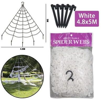 Inspired Living Giant Plush Spider Halloween Decoration For Indoor & Outdoor Displays white 5x4.8m