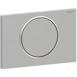 Geberit Betätigungsplatte Sigma 10 Round 115787SN5 Platte/Taste Edelstahl gebürstet, Ring poliert, für Spül-Stopp-Spülung, verschraubbar