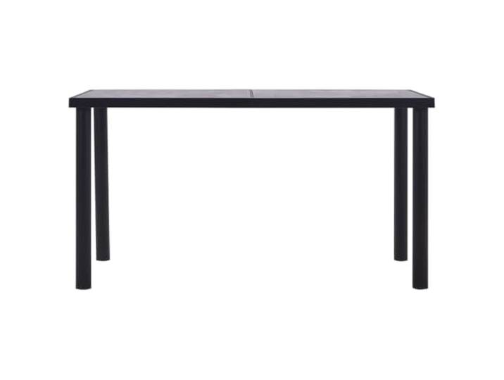 KDACVBMG Esstisch, Schwarz und Grau, Beton, 140 x 70 x 75 cm, MDF Beine aus pulverbeschichtetem Metall, MDF-Platte, Holzmaserung, für den Innen- und Außenbereich geeignet