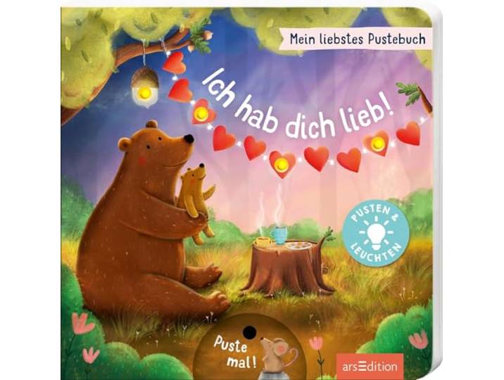 Mein liebstes Pustebuch – Ich hab dich lieb!: Pusten & leuchten Hochwertiges Pappbilderbuch mit Pustefunktion und Licht für Kinder ab 18 Monaten