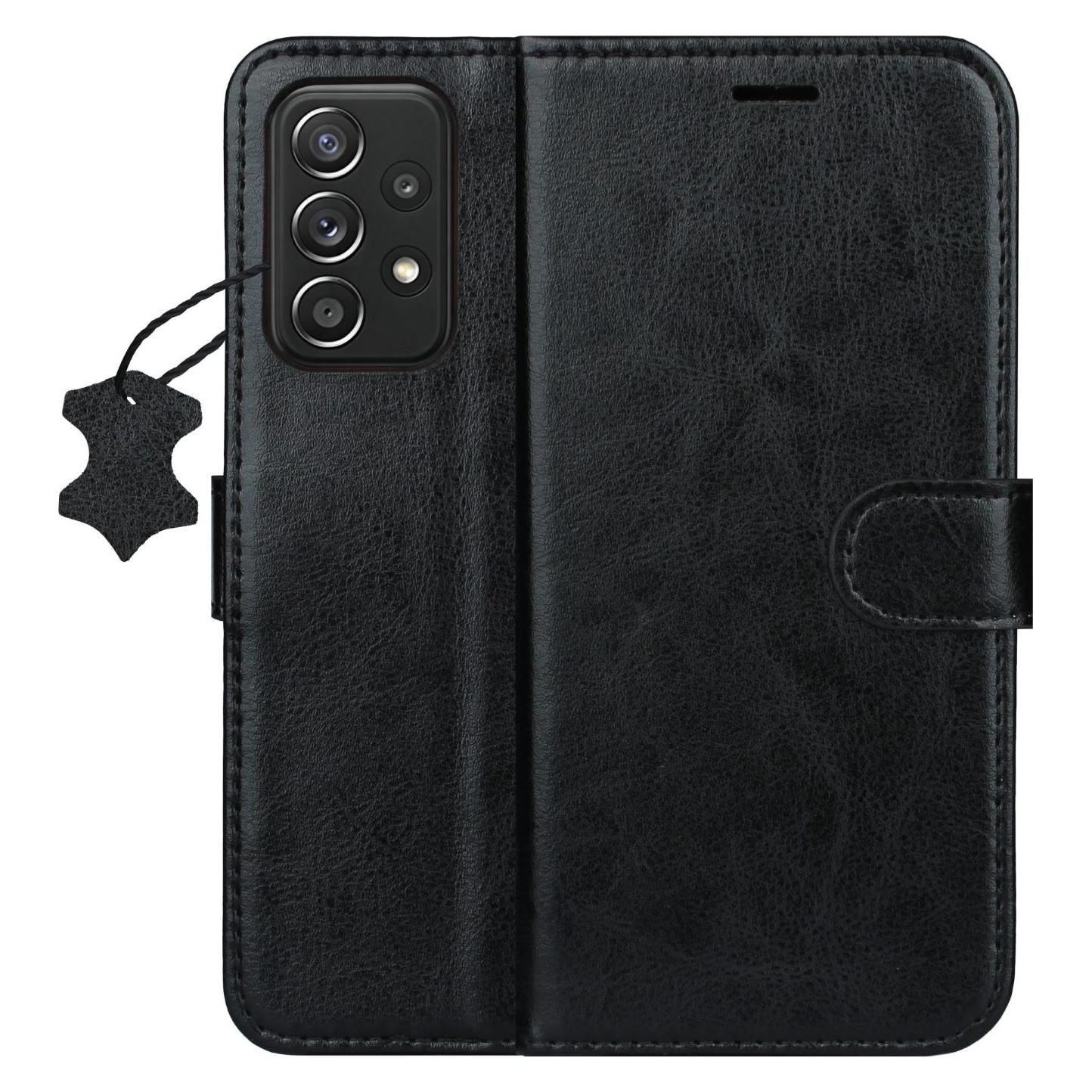 OEM Smart Luxe Lederhülle für Samsung Galaxy A52 4G / A52 5G / A52S 5G, schwarz (Samsung Galaxy A52, Samsung Galaxy A52 5G, Samsung Galaxy A52s 5G) (GSM277064)