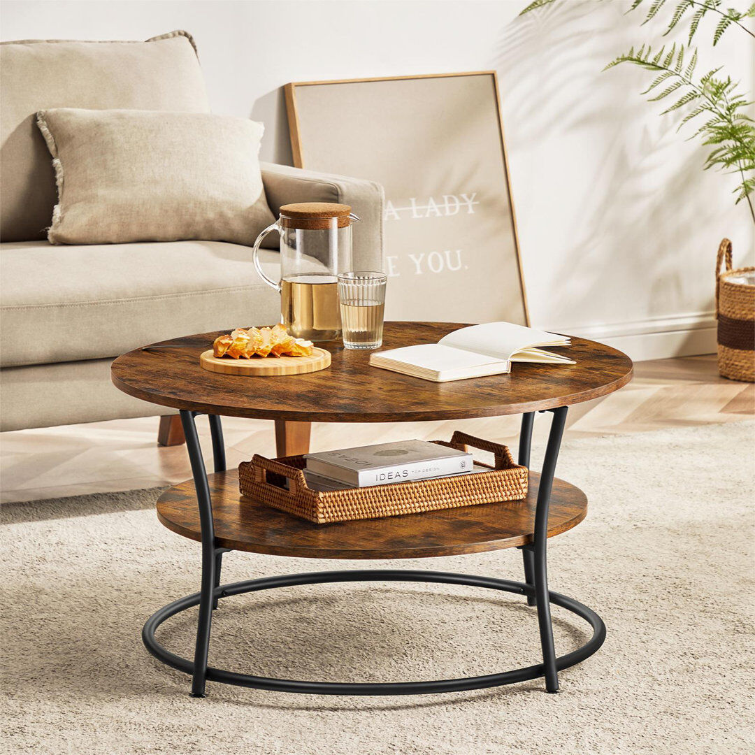 Rio Adebayo Coffee Table with Storage Rustic Brown 45cm H X 80cm W X 80cm D