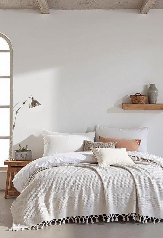 Famanu Bedsprei Urban Loft met Wafelmotief - Extra Groot - 220 x 240 cm - 100% Katoen