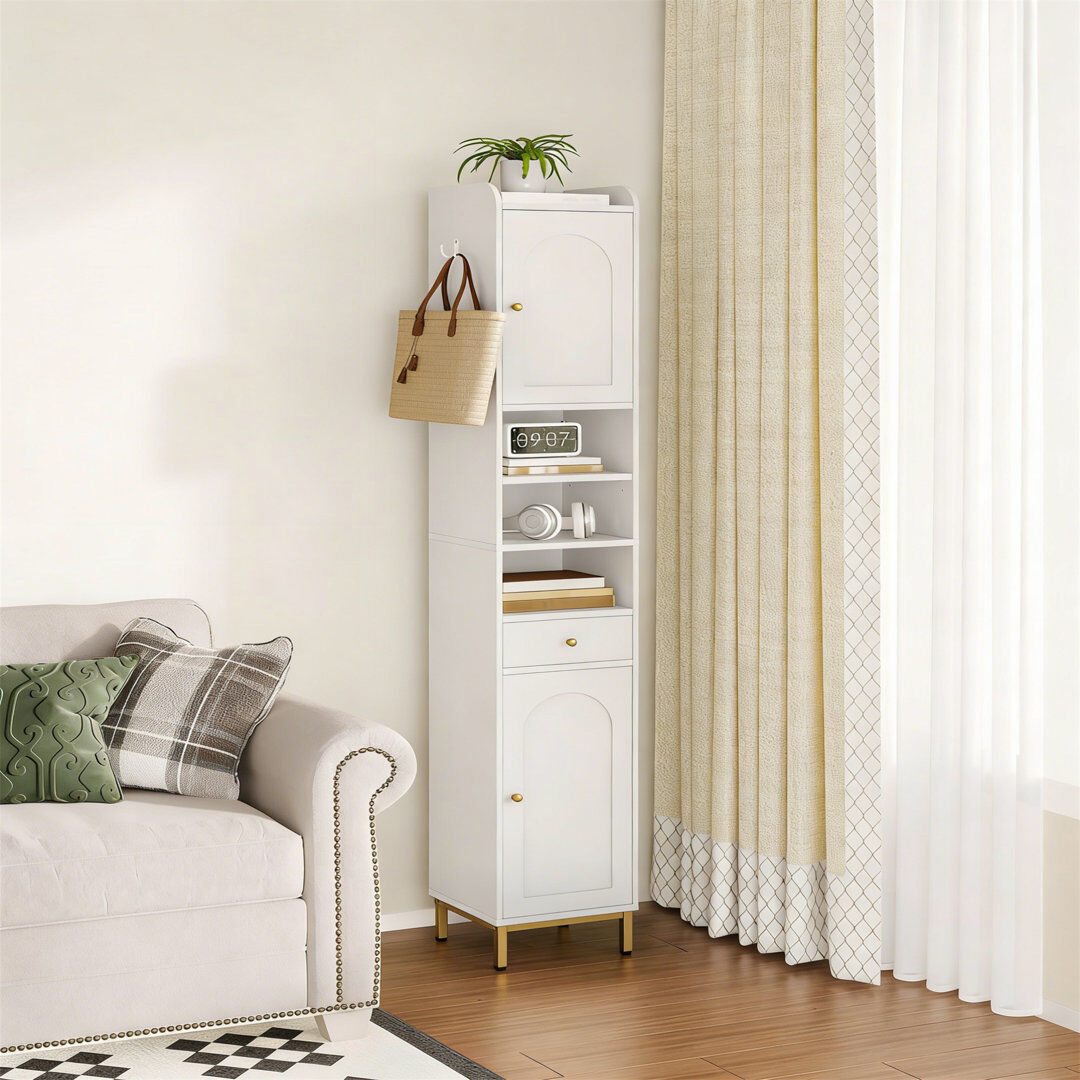 17 Stories Bathroom Cabinet White 180cm H X 28cm W X 28cm D