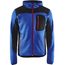 Strickjacke "4930" mit Softshell - M - kornblau/schwarz
