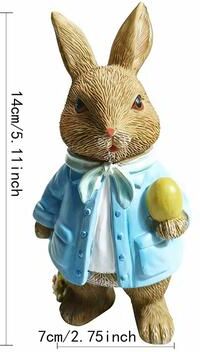 Multisell Products Hub Cute Easter Resin Decoration, Rabbit Miss Rabbit's Little Ornament For Party Home Holiday Gift mr. Rabbit