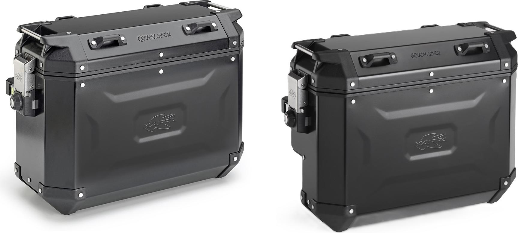 Kappa Seitenkoffer "KVG K-Voyager" - Set, Schwarz, 37 l links/33 l rechts