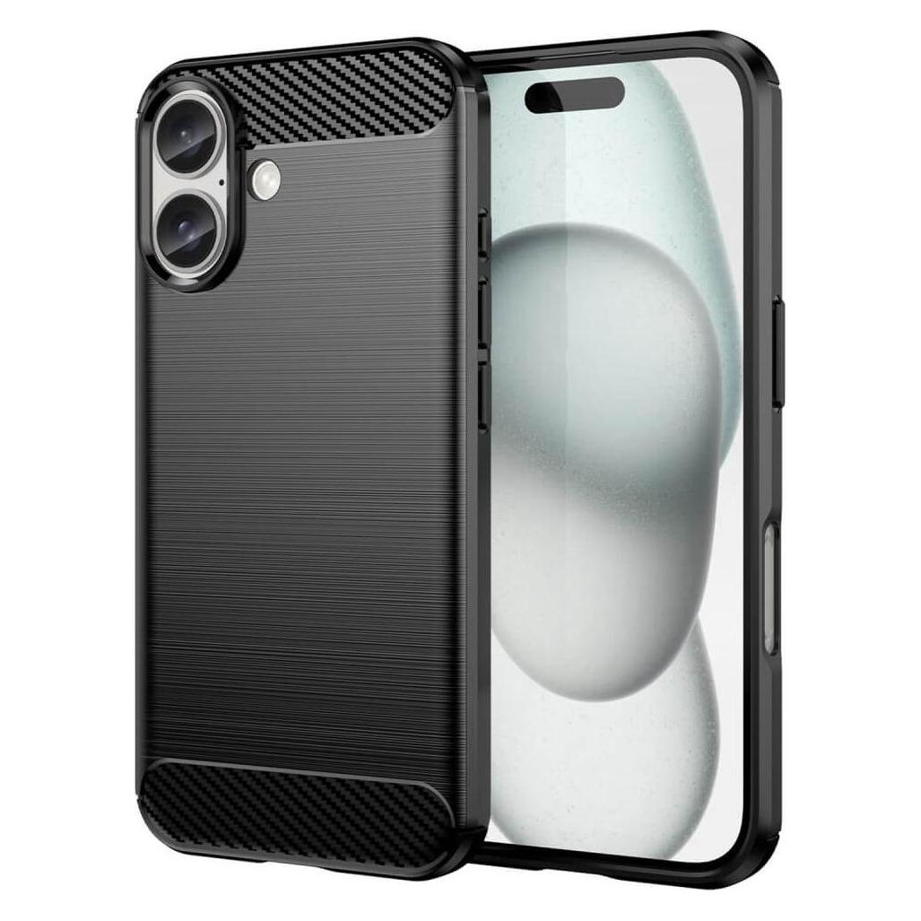 Cover-Discount iPhone 16 Plus - Metall Carbon Look Hülle (Apple iPhone 16 Plus) (49260480)