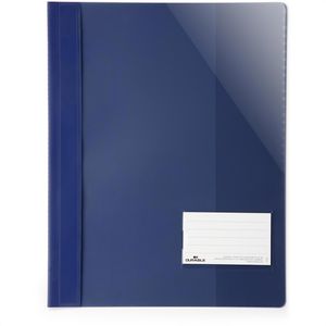 Durable Schnellhefter 2690-07, A4 Überbreite, dunkelblau, aus PVC, Vorderdeckel transparent