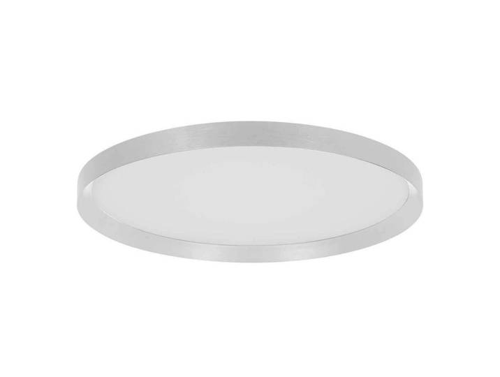 Deckenleuchte Ringlede, Edelstahlfarben, Metall, Kunststoff, 400 mm,400 mm, rund, 7 cm, CE, LED-Leuchtmittel austauschbar, Lampen & Leuchten, Innenbeleuchtung, Deckenleuchten, Deckenleuchten