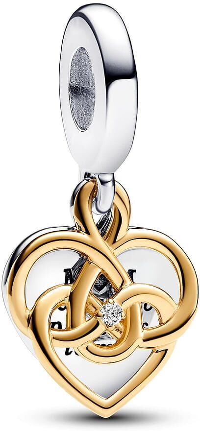 Charm Pandora Pendant Double Maman Gravable Diamant De Synthèse Femme