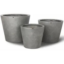 fleur ami »Conical« Outdoor Pflanzgefäß stone grey 40x35 cm