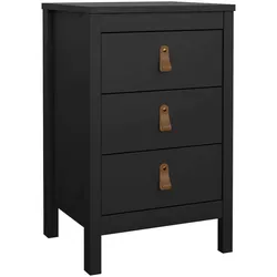 Dmora Lombardei - Nachttisch, 44x38x70h cm Schwarz, ein Regal