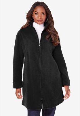Plus Size Women's Plus Size Fleece Driving Coat by Roaman's in Navy (Size 26/28) Jacket