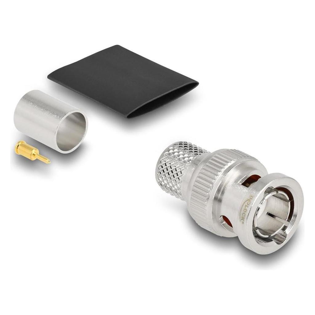 Delock BNC Stecker zum Crimpen RG-11mit passendem Schrumpfschlauch (Stecker und Verbinder) (91773)