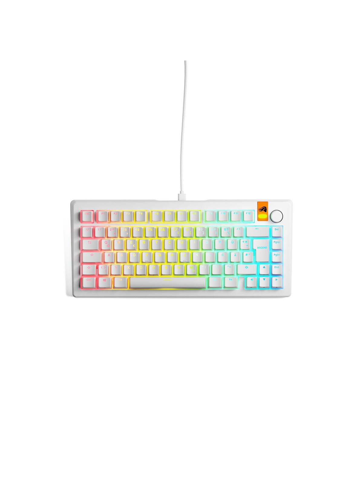 Glorious GMMK 3 HE - vorgefertigte kabelgebundene Gaming-Tastatur 75% - Weiß - DE QWERTZ
