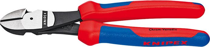 KNIPEX Kraft-Seitenschneider aus Chrom-Vanadium-Hochleistungsstahl, , Kopf poliert, Griffe mit Mehrkomponenten-Kunststoffhüllen