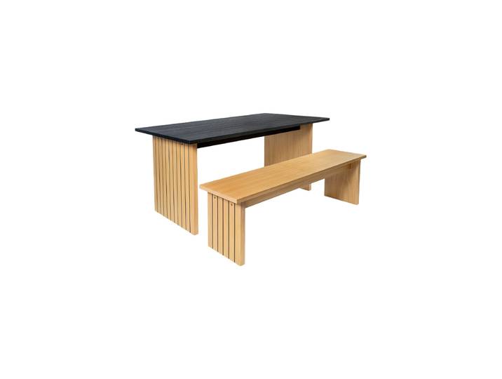 Design Sitzbank „Stripe“ aus massiver und teilmassiver Eiche Natural MR.WOOD