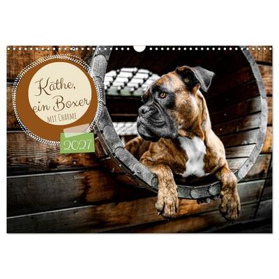 Käthe - ein Boxer mit Charme (Wandkalender 2027 DIN A3 quer), CALVENDO Monatskalender