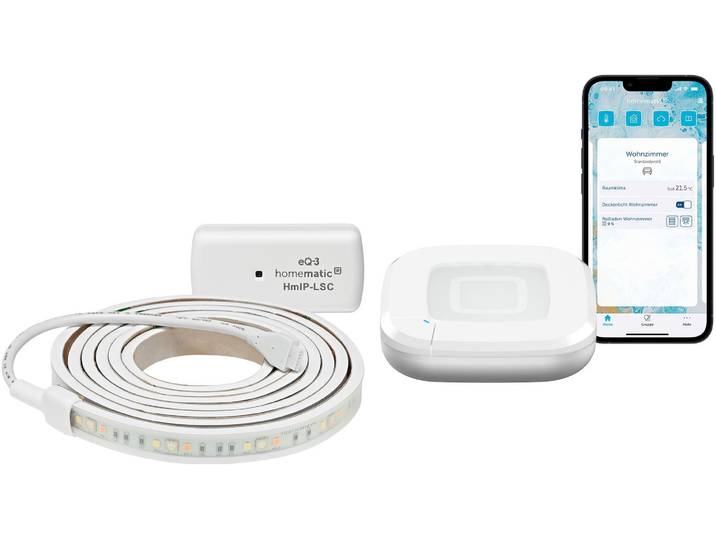 HOMEMATIC IP LED Stripe Starter Set Lightstrip Set 2m , weiß, Gesamtlänge 2m, Lichterketten, LED Stripe