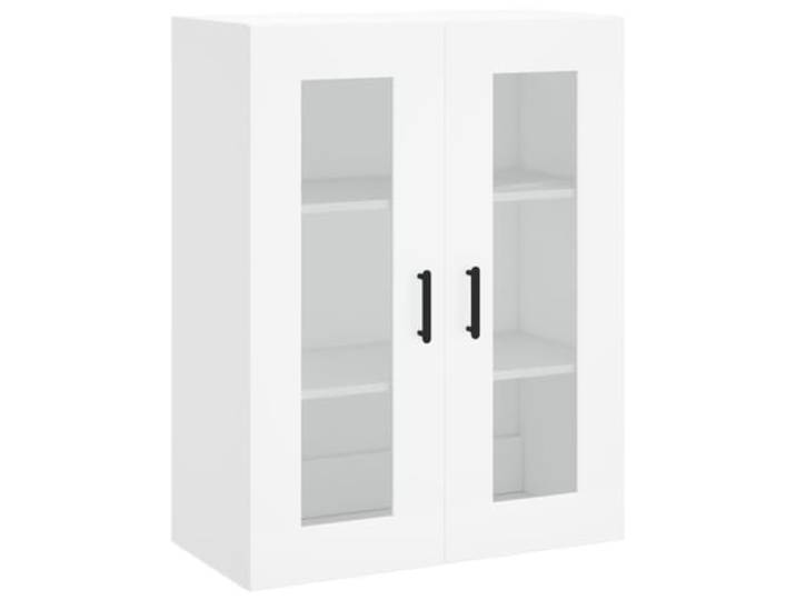 Wandschrank Weiss 69,5x34x90 cm Holzwerkstoff Haengeschrank mit Glastuer Wandmontage, platzsparend, viel Stauraum, vielseitig, robust, staubgeschützt