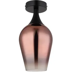 Deckenlampe Deckenleuchte Wohnzimmerlampe Glas kupfer Flurlampe schwarz H 30 cm