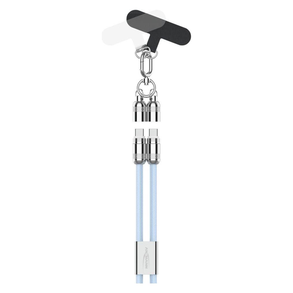 Ansmann Lanyard Kabel USB Typ-C zu USB Typ-C 120cm / blau (1.20 m, 60 W) (1700-0191)
