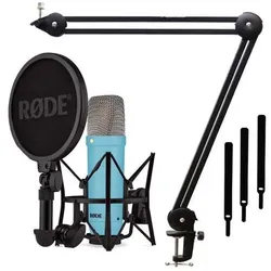 RØDE NT1 Signature Blue Mikrofon Blau mit Gelenkarm, Mikrofon